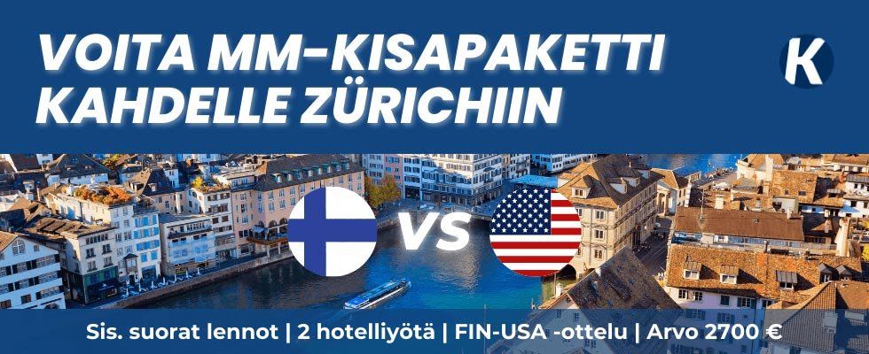 Voita kisapaketti Jääkiekon MM-kisoihin kahdelle