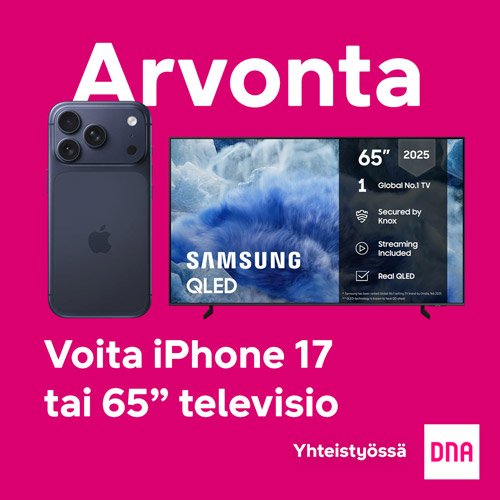 DNA_500x500-pink-2 DNA:n arvonta. Jätä yhteydenottopyyntö ja voita iPhone 17 Pro tai 65" Samsung Smart TV