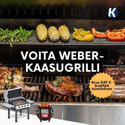 Grilli-arvonta: Voita Weber-kaasugrilli kotiinkuljetuksella (Arvo 549€)